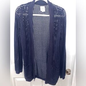 Francesca’s Harper Navy Open-Knit Cardigan